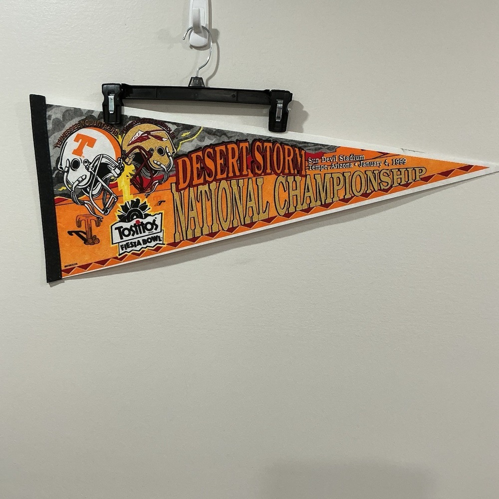 Vintage 1999 NCAA National Championship Felt Pennant UT vs. FSU Desert Storm